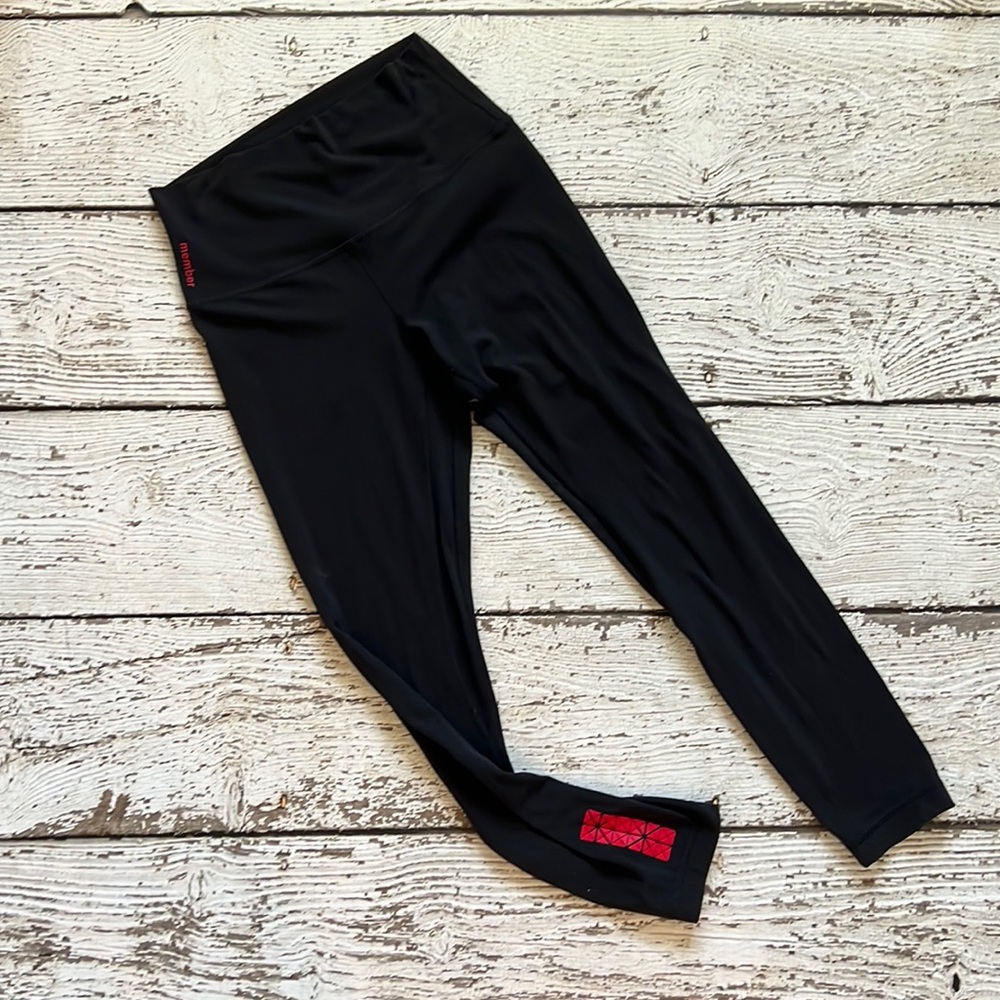 Lululemon black align leggings with red accents, member only product.